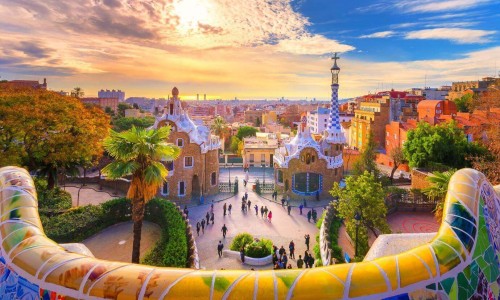 Park Guell in Barcelona Spain